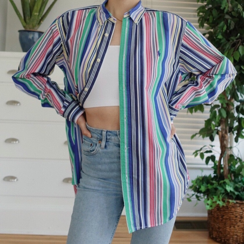 Vintage Ralph Lauren striped button down shirt top